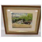 1177	DAVIS GRAY WATERCOLOR *VALLEY GREEN GOURMONT PARK* 1978, 16 1/4 IN X 16 1/2 IN INLCUDING FRAME