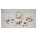 1188	BONE CHINA LOT W/ ANSLEY BON BON, LOT ALSO INCLUDES TWO SNACK SETS & A CUP & SAUCER 