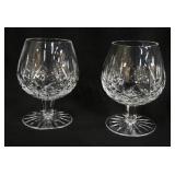 1192	PAIR OF WATERFORD LISMORE SNIFTERS. 5 1/4 IN H 