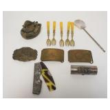 1235	GROUP OF SMALLS INCLUDING DANISH SILVERPLATE HINGEDBOX W/ GOLD WASH INTERIOR, S/P COMB, CONTEMP