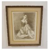 1262	FRAMED SIGNED & NUMBERED MOSES SOYER PRINT, 22 IN X 26 IN INCLUDING FRAME