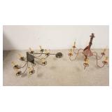 1278	2 COLONIAL STYLE TIN CHANDELIERS