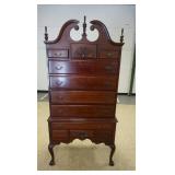 1290	BALL & CLAW FOOT HIGH BOY, HAS 11 DRAWERS, 78 IN H, 38 IN W 20 IN DEEP. 