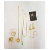 1351	JEWELRY LOT W/NECKLACES, ONE NECKLACE IS STERLING SILVER