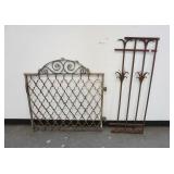 1013	GROUP OF IRON DECORATED ARCHITECTURE INCLUDING FENCE & GATE, LARGEST IS 36 IN X 36 1/4 IN WIDE