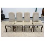 1019	GROUP OF 4 UPHOLSTERD MICROFIBER CHAIRS W/BRONZE FINISH TACK ACCENTS