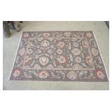 1030	ROOM SIZE RUG, SALMON & LIME ACCENTS, 6 FT X 8 FT 10 IN