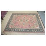 1033	ROOM SIZE RUG, SALMON & TEAL, 8 FT 8 IN X 11 FT 8 IN