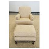 1038	FLEXSTEEL ARM CHAIR & OTTOMAN, 28 3/4 IN WIDE X 38 IN HIGH
