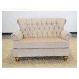 1040	FLEXSTEEL TUFTED BACK LOVE SEAT, 53 1/2 IN WIDE X 38 1/2 IN HIGH