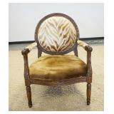 1042	ROUND BACK UPHOLSTERED ARM CHAIR, 30 IN WIDE X 42 IN HIGH