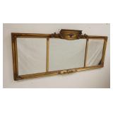 1061	TRIPTYCH MIRROR IN PAINT DECORATED FRAME, PAINTED URN ON THE CREST, 56 IN WIDE X 25 IN HIGH