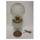 1067	REGAL IRIS GONE WITH THE WIND LAMP, FROSTED CLEAR GLASS, ELECTRIFIED, 25 1/2 IN HIGH