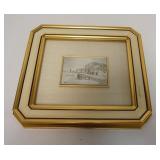 1075	STERLING SILVER FRAMED PLAQUE, STREET & DOCK SCENE, 925 W/HALLMARK, SIGNED BROWAZ MALIZIA, FRAM