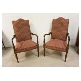 1083	PAIR OF BENTWOOD ARM CHAIRS, UPHOLSTERED SEATS & BACKS, FLUTED LEGS