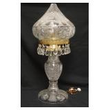 1091	TALL CUT CRYSTAL LAMP W/TEARDROP PRISMS, 30 IN HIGH