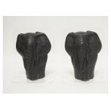 1097	PAIR OF LUCITE BACKED ELEPHANT BOOKENDS, 8 3/4 IN H 