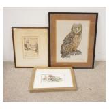 1113	LOT OF 3 FRAMED PRINTS, LARGEST IS 17 3/4 IN X 22 IN INCLUDING FRAME