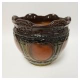 1120	MAJOLICA GLAZED JARDENIERE, 9 1/4 IN HIGH X 10 1/2 IN TOP DIAMETER