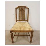 1139	CARVED RUSH SEAT CHAIR WITH SUNFLOWER CARVING