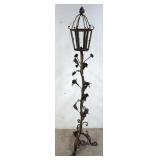 1160	IRON FLOOR LAMP WITH TWISTED VINE AND FLORAL WRAP, 75 IN HIGH