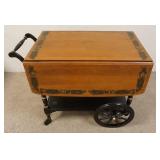 1186	ETHAN ALLEN PAINT DECORATED TEA CART. 32 IN X 19 IN X 28 3/4 IN, 41 1/2 IN OPEN