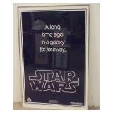 1001	ORIGINAL 1977  FRAMED STAR WARS TEASER *B*  ONE SHEET MOVIE POSTER. HAS AVERAGE SIGNS OF WEAR. 