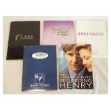 1004	LOT OF FIVE MOVIE PRESS KITS. LOT INCLUDES CLASS, ROMANCING THE STONE, REGARDING HENRY, BREATHL