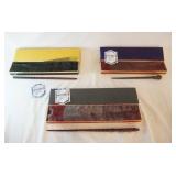 1042	LOT OF THREE HARRY POTTER THE NOBLE COLLECTION WAND REPLICAS, LOT INCLUDES DRACO MALFOR, CHO CH