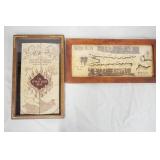 1063	LOT OF TWO FRAMED HARRY POTTER MAPS. THE MARAUDERS MAP 11 IN X 18 1/4 IN IN FRAME, & DIAGON ALL