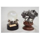 1101	LOT OF TWO HARRY POTTER CRYSTAL BALL REPLICAS. LOT INCLUDES DEMENTORS CRYSTAL BALL HAS DAMAGE O