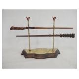 1114	HARRY POTTER THE NOBLE COLLECTION FRED & GEORGE WEASLEY WAND REPLICAS W/ DISPLAY. 