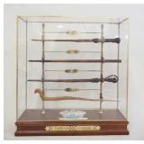 1185	HARRY POTTER THE NOBLE COLLECTION TRIWIZARD CHAMPIONS WAND DISPLAY W/ 4 WAND REPLICAS FOR HARRY