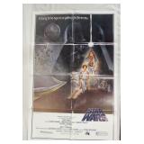 1191	ORIGINAL 1977 STARS WARS ONE SHEET STYLE A MOVIE POSTER. 27 IN X 41 IN  