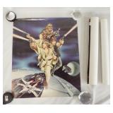 1193	LOT OF THREE STAR WARS MOVIE POSTERS. ALL HAVE DAMAGE. 22 IN X 18 1/4 IN 