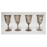 1002	SET OF 4 WALLACE STERLING SILVER GOBLETS, 6 3/4 IN HIGH, 23.305 TOZ TOTAL