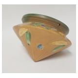 1018	ROSEVILLE FUTURA HANGING POT, HAS HANGING CHAIN, 5 1/2 IN HIGH, 6 1/4 IN TOP DIAMETER