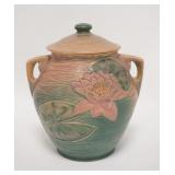 1022	ROSEVILLE WATER LILY BISCUIT JAR, 10 1/4 IN HIGH