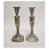 1032	PAIR OF TALL TOWLE STERLING SILVER CANDLESTICKS, WEIGHTED, 9 1/4 IN HIGH