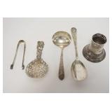 1051	5 PIECES OF STERLING SILVER, LARGEST SPOON IS 8 1/2 IN, 7.17 TOTAL TOZ