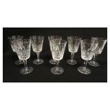 1055	8 WATERFORD LISMORE WATER GOBLETS, 7 IN HIGH