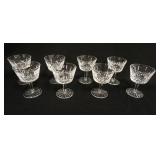 1059	8 WATERFORD LISMORE WINES, 4 1/8 IN HIGH