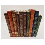 1075	GROUP OF 10 EASTON PRESS LEATHER BOUND BOOKS, INCUDES PLATO, EMERSON, ETC, BOOKS HAVE OWNERS BO