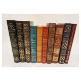 1079	GROUP OF 10 EASTON PRESS LEATHER BOUND BOOKS, INCLUDES CHARLES DARWIN, TREASURE ISLAND, ETC, BO