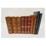 1082	GROUP OF 10 EASTON PRESS LEATHER BOUND BOOKS, INCLUDES 3 VOLUMES SHAKEPEARE, 3 VOLUMES COLUMBUS