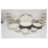 1085	49 PIECE LENOX *MIDNIGHT BLOSSOMS* DINNERWARE CHINASTONE, PLATTER 14 1/4 IN