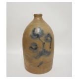1086	BLUE DECORATED STONEWARE JUG, 12 IN HIGH