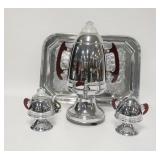 1092	UNITED ART DECO COFFEE SET, POT IS 14 IN HIGH