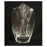 1102	LARGE SIGNED BACCARAT CRYSTAL VASE, SIGNED IN SCRIPT & THE ROUND ACID STAMP, HEAVY BASE, 10 3/4