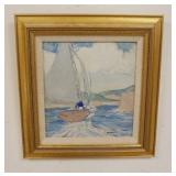 1171	SIGNED OIL ON BOARD, SAILING SCENE, 15 3/4 IN X 16 3/4 IN OVERALL